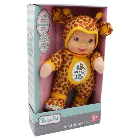 Goldberger Baby's First&reg; Bilingual Sing & Learn&trade; 11" Baby Doll with Giraffe Print Outfit {4}