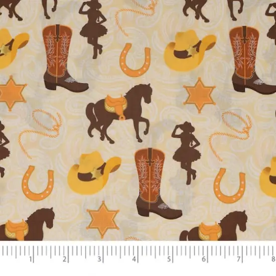 SINGER Western Cowgirl Cotton Fabric {4}