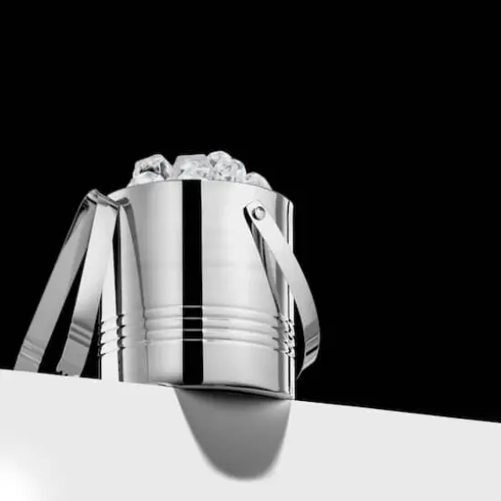 JoyJolt&reg; Double Wall Stainless Steel Ice Bucket with Strainer & Tongs {4}