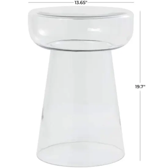 20" Glass Modern Side End Accent Table Clear {6}
