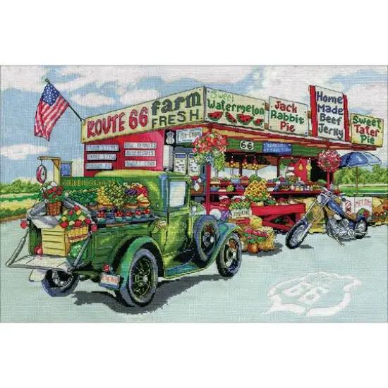 Design Works&trade; Route 66 Farmstand Counted Cross Stitch Kit {3}