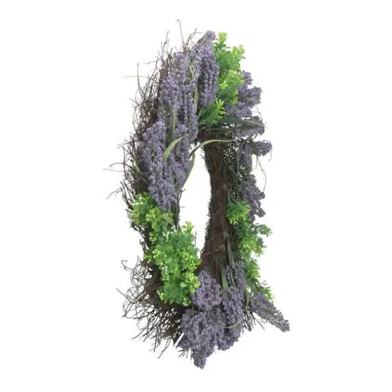 22" Lavender & Boxwood Wreath {3}