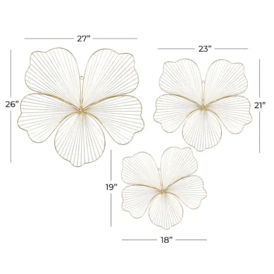 CosmoLiving by Cosmopolitan Gold Floral Glam Wall D&eacute;cor Set {8}