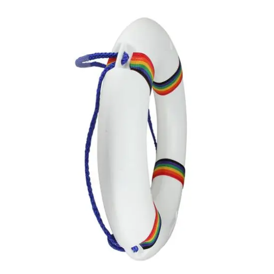 21" White & Blue Swimming Pool Safety Ring Buoy {3}