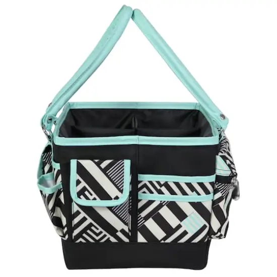 Everything Mary Teal Geometric Deluxe Store & Tote Craft Organizer {8}