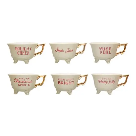 Hello Honey&reg; 5.5" Christmas Stoneware Footed Teacup Set {1}