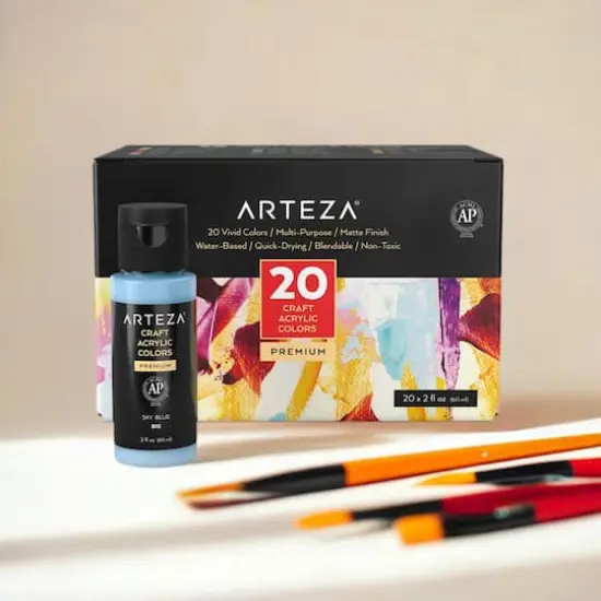 Arteza&reg; 20 Color Matte Craft Acrylic Paint Set {1}