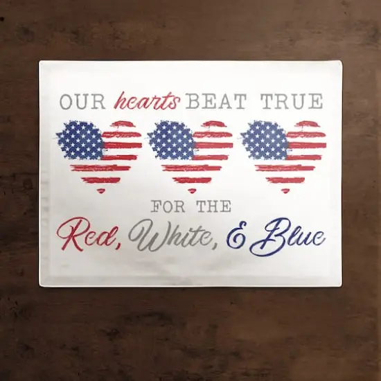 Our Hearts Beat True Cotton Twill Placemat {3}
