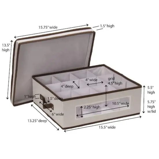 Household Essentials Cup Glassware Storage Box White {3}