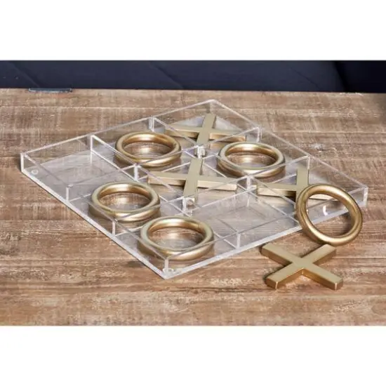 Gold Iron Tic-Tac-Toe Game Set {7}