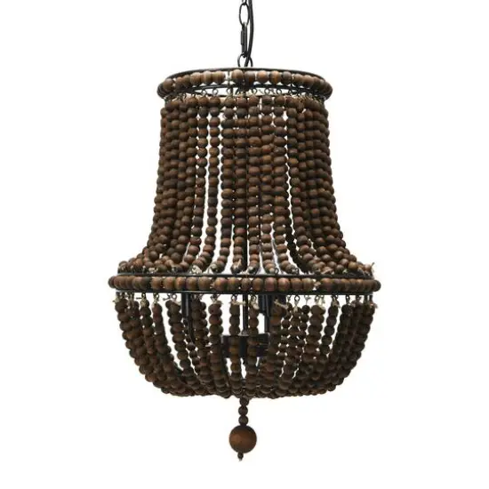 Hello Honey&reg; Draped Wood Bead Chandelier Brown {6}