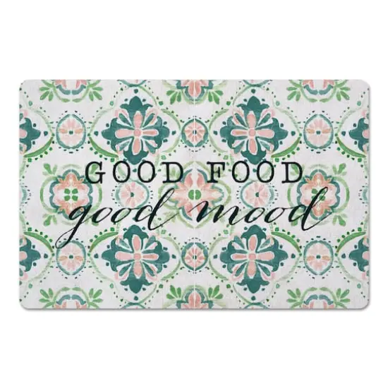 Good Food Good Mood Medallions Floor Mat {1}