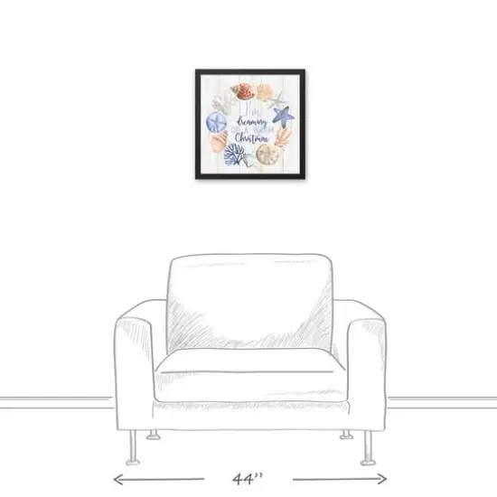 18" Dreaming of a Warm Christmas Black Framed Wall Canvas {4}