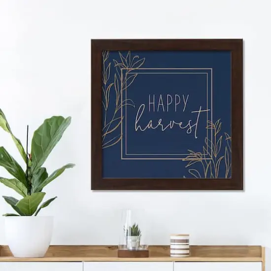 Happy Harvest Blue Walnut Framed Print Under Plexiglass {4}