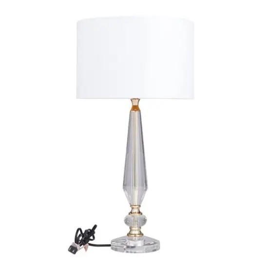 White Linen Traditional Buffet Lamp, 27" x 14" x 14" {3}
