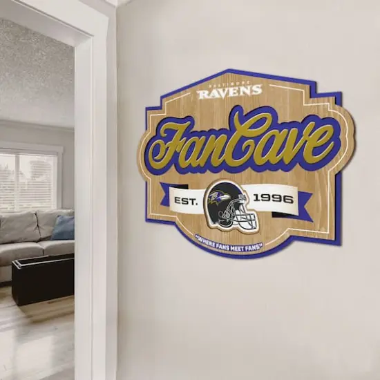 NFL Fan Cave Sign Baltimore Ravens {4}