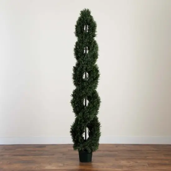 7ft. UV-Resistant Double Pond Cypress Spiral Topiary {4}