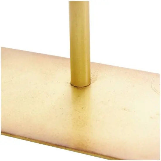 26" Gold Leaf Textured Metallic Palm Sculpture with Stand {5}