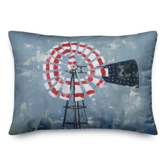 Patriotic Windmill Throw Pillow {1}