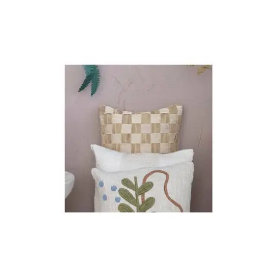 Hello Honey® Olive & Gray Woven Cotton Basket Weave Lumbar Pillow {3}