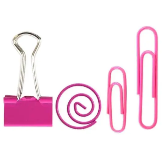 JAM Paper Office Clips Assortment Pack Pink {4}