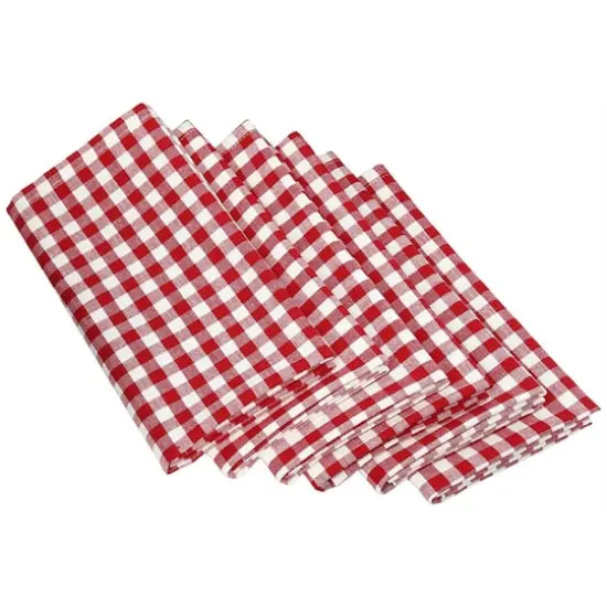 DII&reg; Tango Red Gingham Check Cloth Dinner Napkins, 6ct. {1}