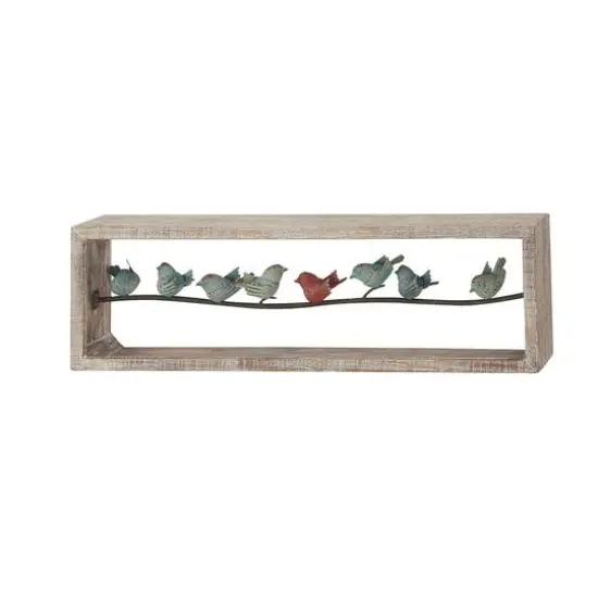 Whitewashed Wood Farmhouse Birds Wall Accent {4}