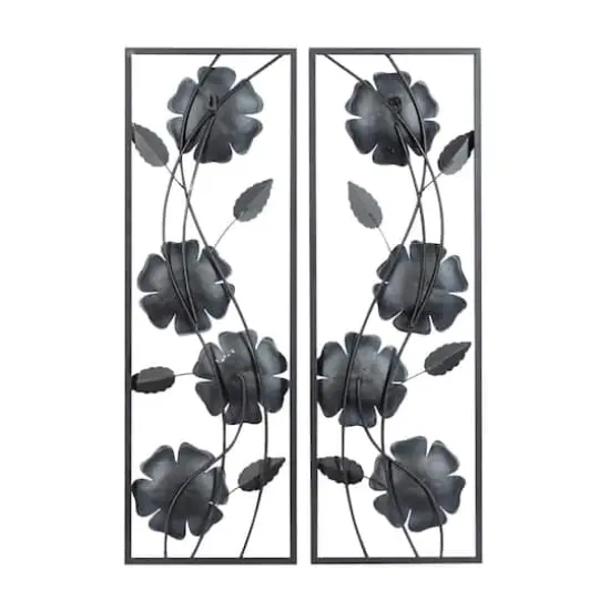 36" White Floral Contemporary Wall D&eacute;cor Set {7}