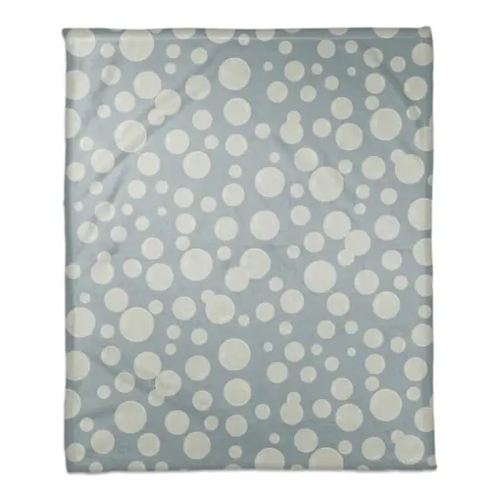 Bubbles All Over Coral Fleece Blanket Blue {1}