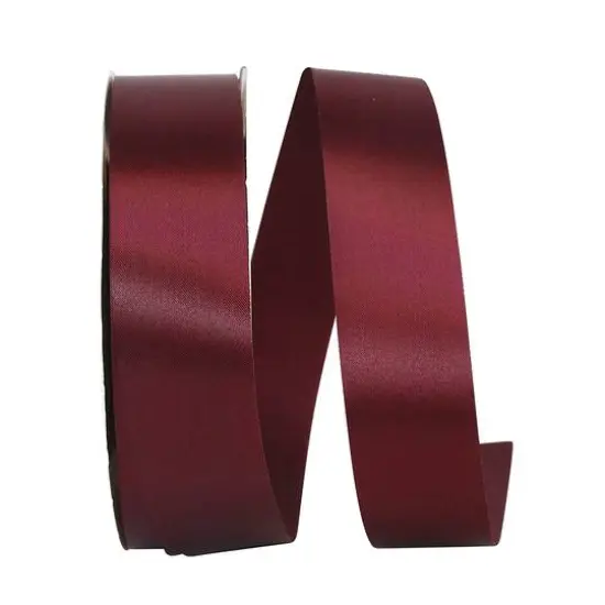 JAM Paper 3/8" x 100yd. Single Face Satin Allure Ribbon Burgundy {1}