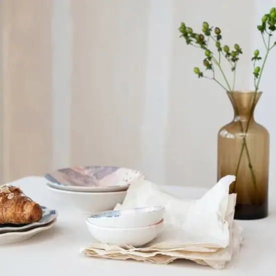 Hello Honey&reg; 4.75" Compact Abstract Elegance Stoneware Bowl Set {4}