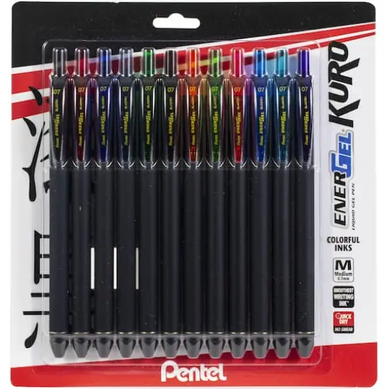 Pentel&reg; EnerGel 0.7mm Assorted Colors Kuro Liquid Gel Pen Set {1}