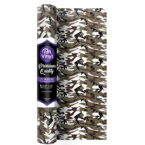 PA Vinyl Camo Print Iron On Vinyl {1}