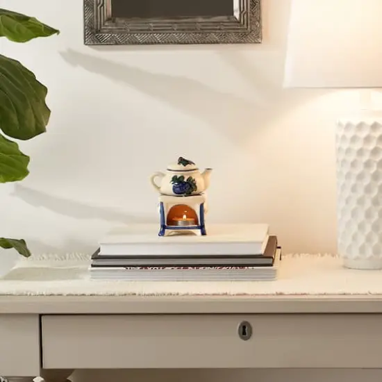 Porcelain Teapot Stovetop Candle Oil Warmer 3.87" x 3.12" x 5.37" {5}