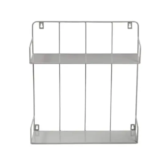 Honey Can Do Gray 2-Tier Metal Wall Shelf {8}