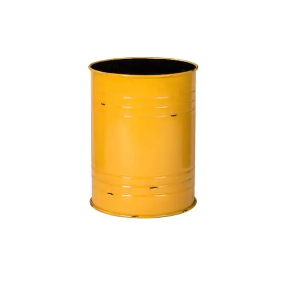 Glitzhome&reg; Metal Storage Accent Table with Solid Wood Lid Set Yellow {8}