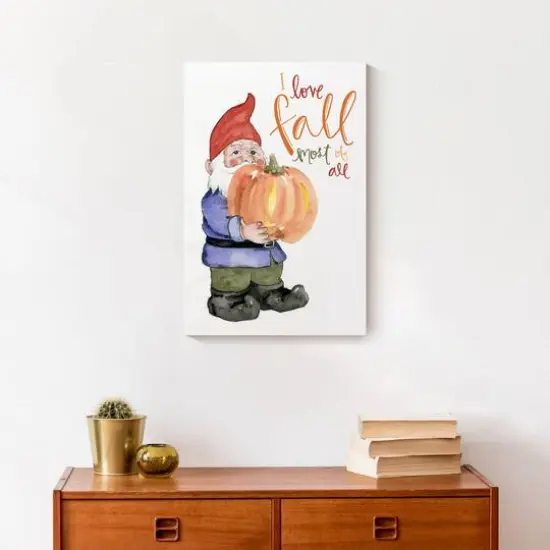 Love Fall Gnome Canvas Wall Art {5}