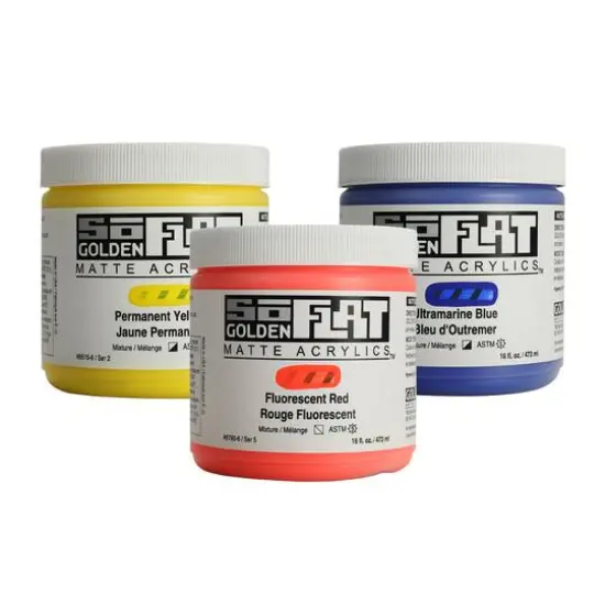 Golden&reg; SoFlat Matte Acrylic Paint, 16oz. Fluorescent Red {2}