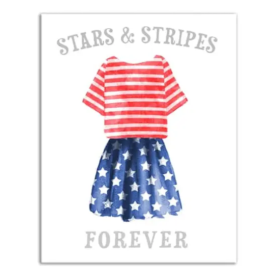 Stars & Stripes Outfit Canvas Wall Art {1}