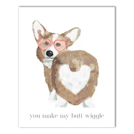 Corgi Wiggle Butt Canvas Wall Art {1}