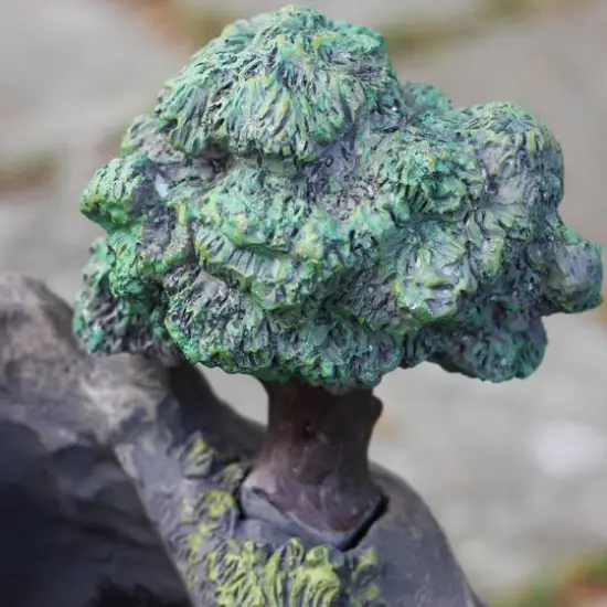 24.5" Solar LED Lighted Mushrooms by Waterfall Outdoor Patio Garden Water Fountain {3}