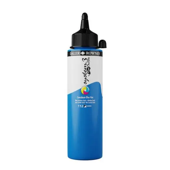 Daler-Rowney&reg; System 3 Fluid Acrylic, 250mL 112 Coerleum Blue Hue {1}