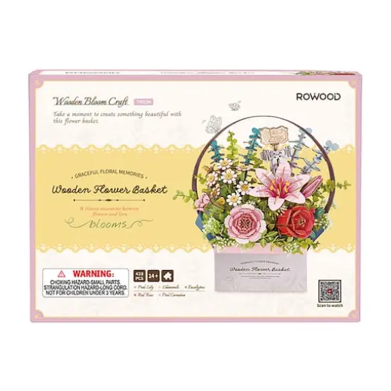 Rowood Wooden Flower Basket DIY 3D Puzzle Kit {6}