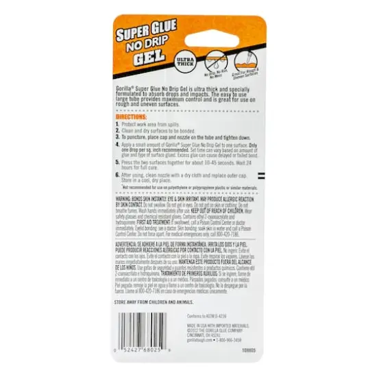 Gorilla&reg; No Drip Gel Super Glue {3}
