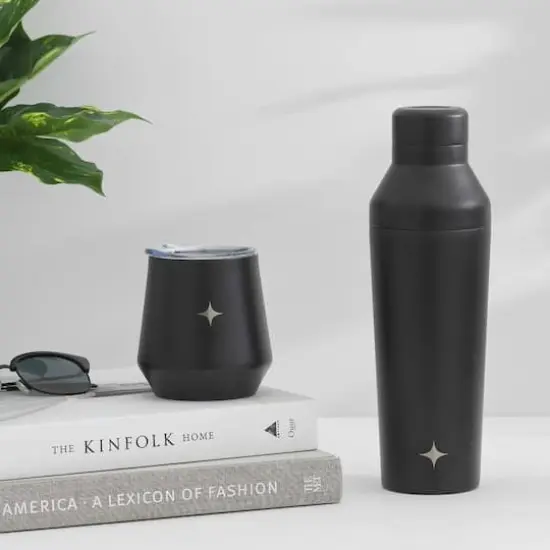 JoyJolt&reg; 12oz. Vacuum Insulated Stemless Wine Tumbler with Lid Black {4}