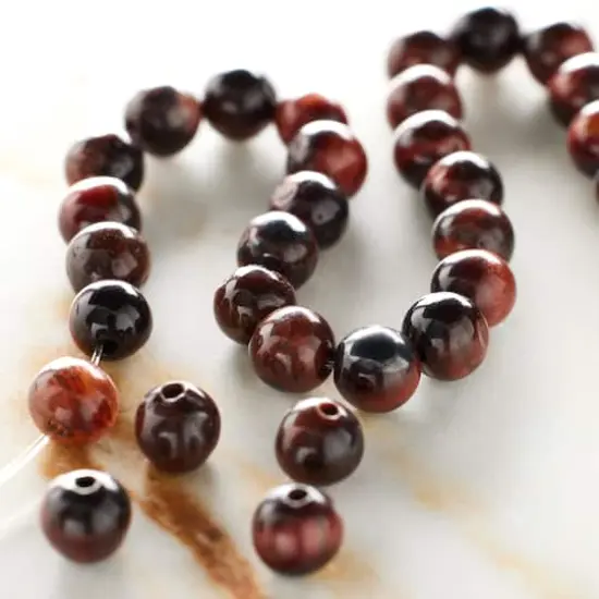 Red & Brown Tiger Eye Round Beads, 6mm by Bead Landing&trade; {3}
