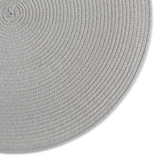DII&reg; Round Plastic Woven Placemats, 6ct. Light Gray {4}
