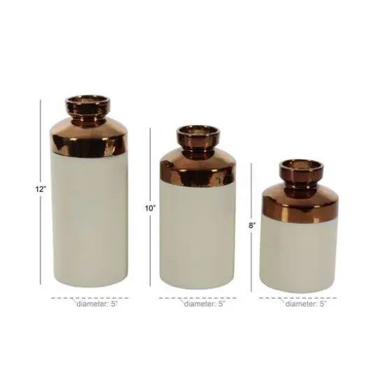 CosmoLiving by Cosmopolitan White Ceramic Contemporary Vase Set {7}