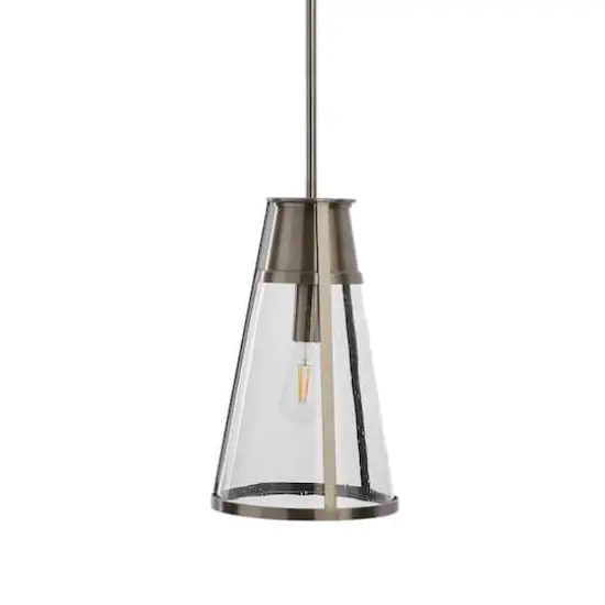 Hello Honey&reg; Robert Stevenson Lighting Jaxon Metal & Seedy Glass Ceiling Light Polished Nickel {1}