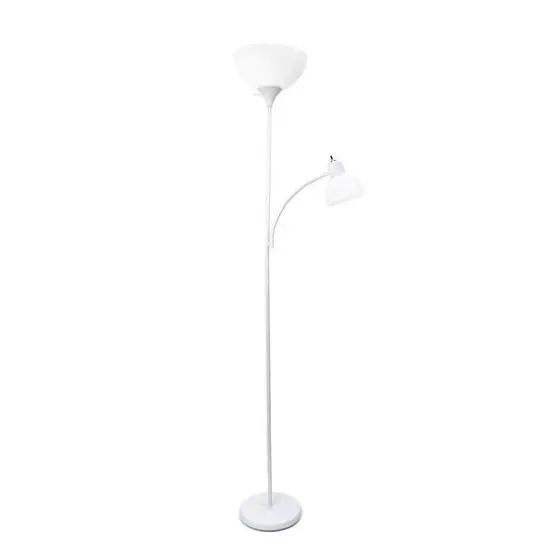Creekwood Home Essentix 71.5" 2 Light Metal Floor Lamp White {1}